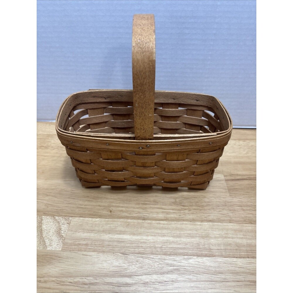 Longaberger 1989 Mother's Day Mini Chore Basket No Liner With Handle Woven
